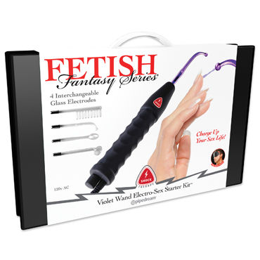 Pipedream Fetish Fantasy Shock Therapy Violet Wand Electro-Sex Starter Kit, Набор для электростимуляции с различными насадками Pipedream Fetish Fantasy Shock Therapy Violet Wand Electro-Sex Starter Kit, Набор для электростимуляции с различными насадками