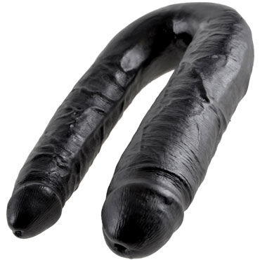 Pipedream King Cock U-Shaped Large Double Trouble, черный - Анально-вагинальный фаллоимитатор большого размера - купить в секс шопе Pipedream King Cock U-Shaped Large Double Trouble, черный - Анально-вагинальный фаллоимитатор большого размера - купить в секс шопе