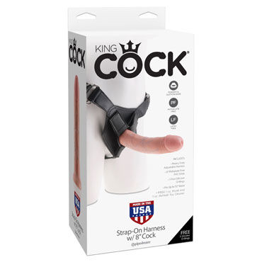 Pipedream King Cock Strap-on Harness Cock 20 см, телесный, Страпон со съемной насадкой Pipedream King Cock Strap-on Harness Cock 20 см, телесный, Страпон со съемной насадкой