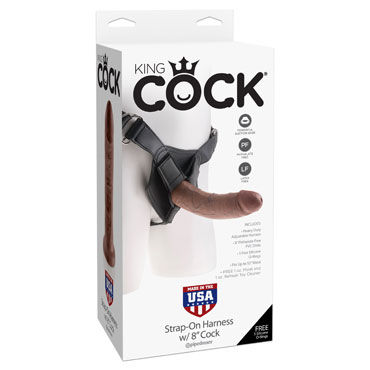 Pipedream King Cock Strap-on Harness Cock 20 см, коричневый, Страпон со съемной насадкой Pipedream King Cock Strap-on Harness Cock 20 см, коричневый, Страпон со съемной насадкой