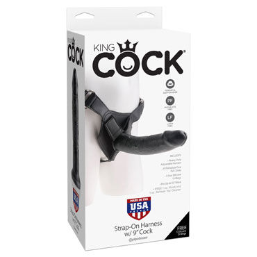 Pipedream King Cock Strap-on Harness Cock 23 см, черный, Страпон со съемной насадкой Pipedream King Cock Strap-on Harness Cock 23 см, черный, Страпон со съемной насадкой