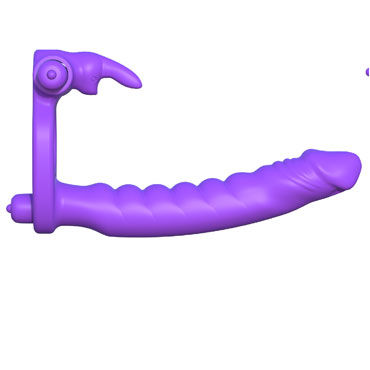 Pipedream Fantasy C-Ringz Silicone Double Penetrator Rabbit - Кольцо на пенис с анальным фаллоимитатором - купить в секс шопе Pipedream Fantasy C-Ringz Silicone Double Penetrator Rabbit - Кольцо на пенис с анальным фаллоимитатором - купить в секс шопе