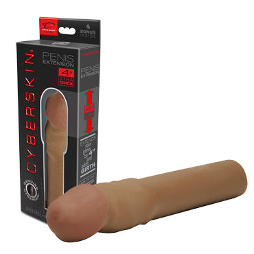 Topco CyberSkin Penis Extension, тёмная, Реалистичная насадка на пенис Topco CyberSkin Penis Extension, тёмная, Реалистичная насадка на пенис