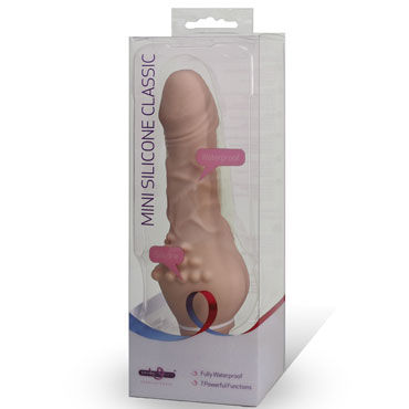 Gopaldas Mini Silicone Classic, телесный, Вибромассажер с щеточкой у основания Gopaldas Mini Silicone Classic, телесный, Вибромассажер с щеточкой у основания