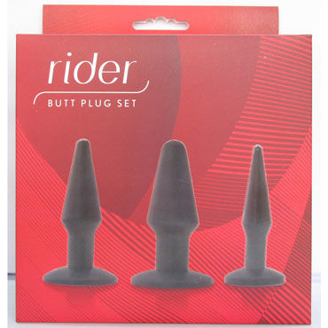 Gopaldas Rider Butt Plug Set, черный, Набор анальных пробок Gopaldas Rider Butt Plug Set, черный, Набор анальных пробок