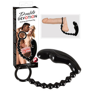 Orion Double Devotion, черный, Стимулятор простаты с эрекционным кольцом Orion Double Devotion, черный, Стимулятор простаты с эрекционным кольцом