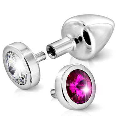 Diogol Anni Switch T1, серебро, Анальная пробка с 2мя сменными кристаллами Swarovski Diogol Anni Switch T1, серебро, Анальная пробка с 2мя сменными кристаллами Swarovski