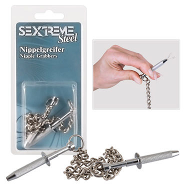 Orion Sextreme Nipple Grabbers, серебристые, Зажимы утяжелилели для груди Orion Sextreme Nipple Grabbers, серебристые, Зажимы утяжелилели для груди