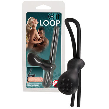 You2Toys Clit Loop 2 in 1, черное, Лассо с клиторальным стимулятором You2Toys Clit Loop 2 in 1, черное, Лассо с клиторальным стимулятором