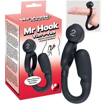 You2Toys Mr Hook Vibro-Fun, черное, Эрекционное кольцо с вибрацией You2Toys Mr Hook Vibro-Fun, черное, Эрекционное кольцо с вибрацией