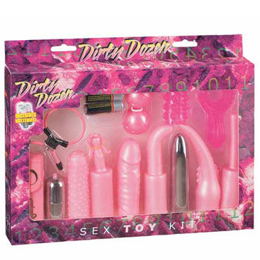 Gopaldas Dirty Dozen розовый, Набор из вибраторов и стимуляторов Gopaldas Dirty Dozen розовый, Набор из вибраторов и стимуляторов