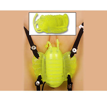 Gopaldas Butterfly Massager желтый, Клиторальный стимулятор с вибрацией Gopaldas Butterfly Massager желтый, Клиторальный стимулятор с вибрацией