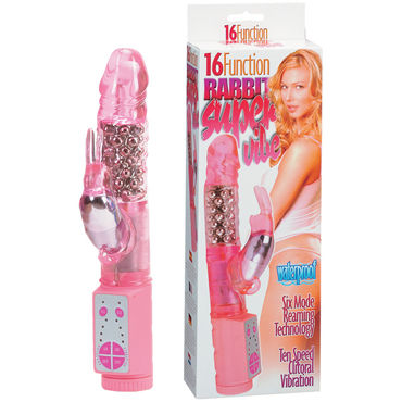 Gopaldas 16 Function Rabbit розовый, Вибратор с клиторальным стимулятором Gopaldas 16 Function Rabbit розовый, Вибратор с клиторальным стимулятором