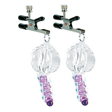 California Exotic Crystal Nipple Clamps фиолетовый, Зажимы для сосков California Exotic Crystal Nipple Clamps фиолетовый, Зажимы для сосков