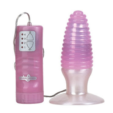 Gopaldas Swirl Top Butt Plug розовый, Анальная пробка с ребристой поверхностью Gopaldas Swirl Top Butt Plug розовый, Анальная пробка с ребристой поверхностью