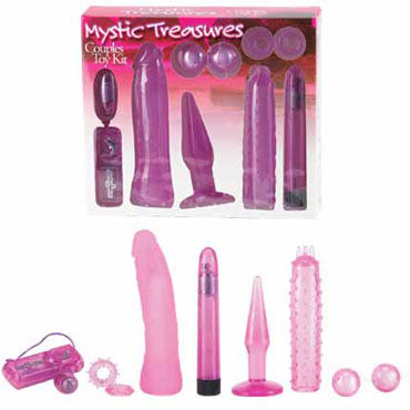 Gopaldas Mystic Treasures розовый, Набор из вибратора, шариков и кольца Gopaldas Mystic Treasures розовый, Набор из вибратора, шариков и кольца