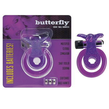 Gopaldas Butterfly Cock Ring фиолетовый, Эрекционное кольцо с вибрацией Gopaldas Butterfly Cock Ring фиолетовый, Эрекционное кольцо с вибрацией