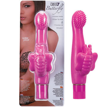 Gopaldas Ultra 7 Butterfly розовый, Вибратор со стимуляцией клитора Gopaldas Ultra 7 Butterfly розовый, Вибратор со стимуляцией клитора
