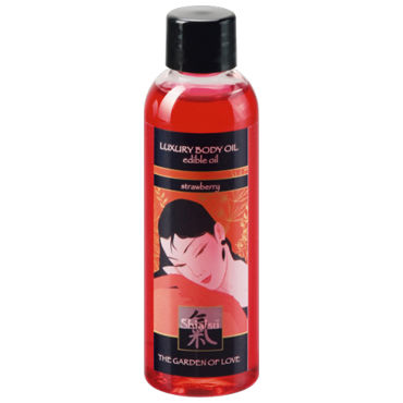 Shiatsu Luxury Body Oil Strawberry, 100 мл, Съедобное масло с ароматом клубники Shiatsu Luxury Body Oil Strawberry, 100 мл, Съедобное масло с ароматом клубники