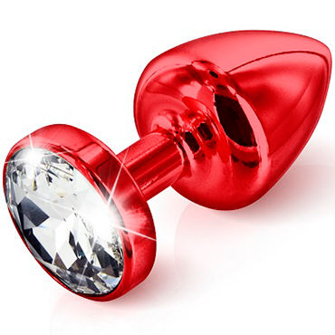 Diogol Anni Round T1, красная, Анальная пробка с кристаллом Swarovski Diogol Anni Round T1, красная, Анальная пробка с кристаллом Swarovski