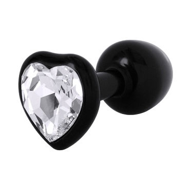 Diogol Anni Heart T4, черная, Анальная пробка, с кристаллом Swarovski Diogol Anni Heart T4, черная, Анальная пробка, с кристаллом Swarovski