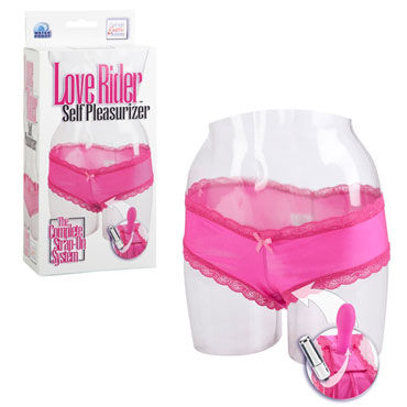 California Exotic Love Rider Self Pleasurizer, розовые, Вибротрусики с заниженой талией California Exotic Love Rider Self Pleasurizer, розовые, Вибротрусики с заниженой талией
