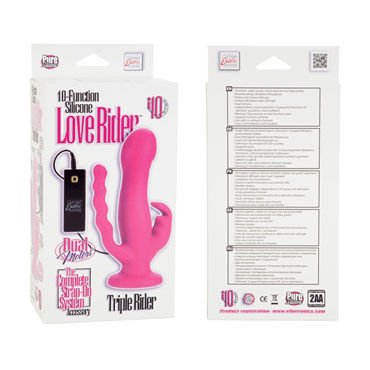 California Exotic Love Rider Triple Riders, розовый - Вибратор с тройным воздействием - купить в секс шопе California Exotic Love Rider Triple Riders, розовый - Вибратор с тройным воздействием - купить в секс шопе