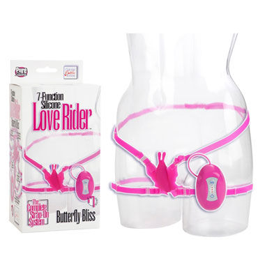 California Exotic Love Rider Butterfly Bliss, розовая, Силиконовая вибробабочка California Exotic Love Rider Butterfly Bliss, розовая, Силиконовая вибробабочка
