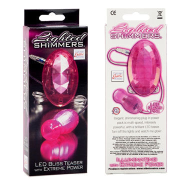 California Exotic Lighted Shimmers, розовый - Вибромассажер в форме кристала - купить в секс шопе California Exotic Lighted Shimmers, розовый - Вибромассажер в форме кристала - купить в секс шопе