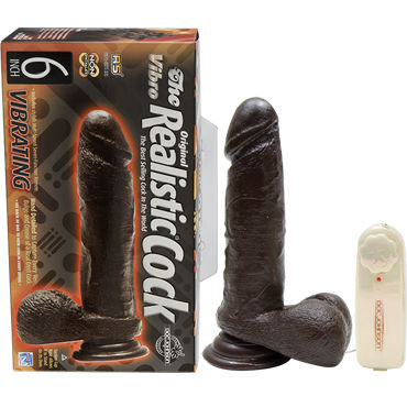 Doc Johnson Realistic Cocks 15 см, черный, Реалистичный вибратор Doc Johnson Realistic Cocks 15 см, черный, Реалистичный вибратор