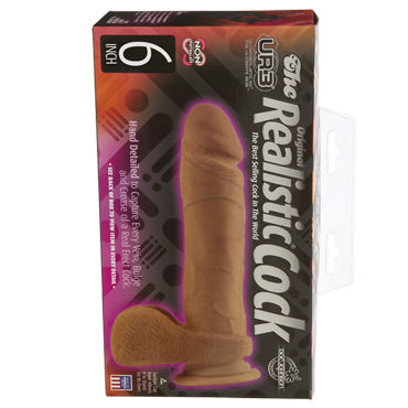 Doc Johnson Realistic Cock 15 см, коричневый - Реалистичный фаллоимитатор на присоске - купить в секс шопе Doc Johnson Realistic Cock 15 см, коричневый - Реалистичный фаллоимитатор на присоске - купить в секс шопе