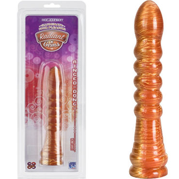Doc Johnson Radiant Gems Ringed Dong, золотой, Фаллоимитатор с волнистым рельефом Doc Johnson Radiant Gems Ringed Dong, золотой, Фаллоимитатор с волнистым рельефом