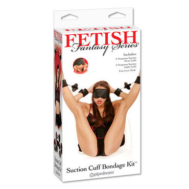 Pipedream Suction Cup Bondage Kit, Наручники, наножники, маска на глаза Pipedream Suction Cup Bondage Kit, Наручники, наножники, маска на глаза