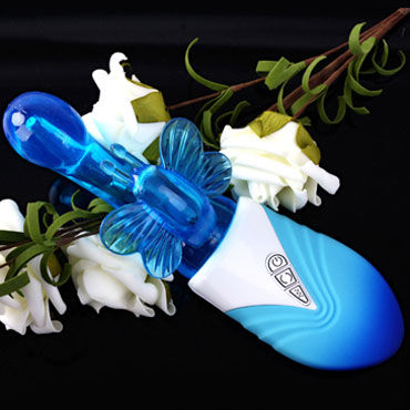Dibe Butterfly Flying, голубой - Вибратор для стимуляции точки G и клитора - купить в секс шопе Dibe Butterfly Flying, голубой - Вибратор для стимуляции точки G и клитора - купить в секс шопе