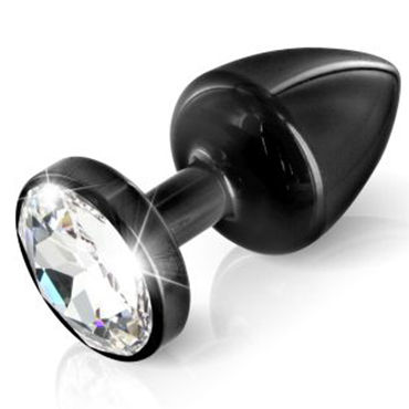 Diogol Anni Round T1, черная, Анальная пробка с кристаллом Swarovski Diogol Anni Round T1, черная, Анальная пробка с кристаллом Swarovski