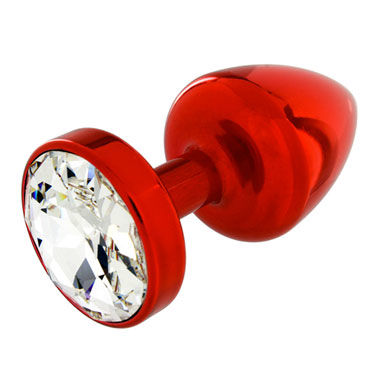 Diogol Anni Round T4, красная, Анальная пробка с кристаллом Swarovski Diogol Anni Round T4, красная, Анальная пробка с кристаллом Swarovski