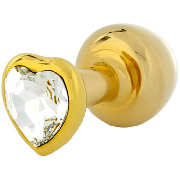 Diogol Anni Heart T3, золото, Анальная пробка с кристаллом Swarovski Diogol Anni Heart T3, золото, Анальная пробка с кристаллом Swarovski