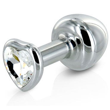 Diogol Anni Heart T4, серебро, Анальная пробка с кристаллом Swarovski Diogol Anni Heart T4, серебро, Анальная пробка с кристаллом Swarovski