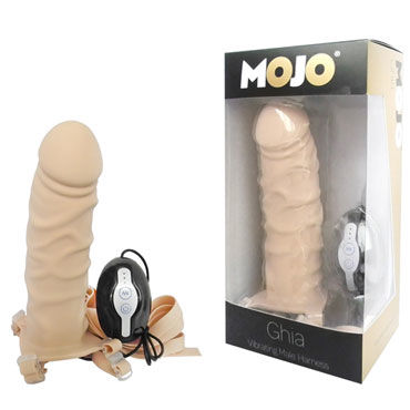 Gopaldas Mojo Ghia, телесный, Полый страпон с вибрацией Gopaldas Mojo Ghia, телесный, Полый страпон с вибрацией