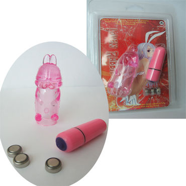 Sextoy Bullet, розовое, Вибропуля с насадкой в форме зайца Sextoy Bullet, розовое, Вибропуля с насадкой в форме зайца