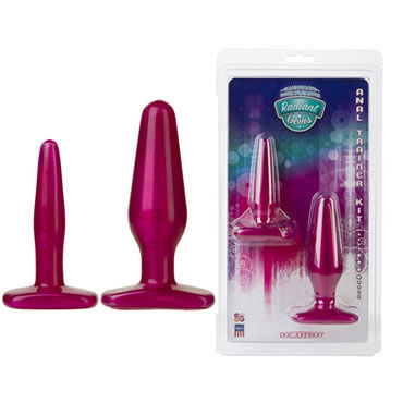Doc Johnson Anal Trainer Kit, фуксия, Две анальные пробки Doc Johnson Anal Trainer Kit, фуксия, Две анальные пробки
