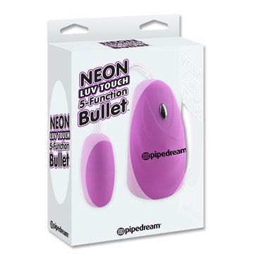 Pipedream Neon 5 Function Bullet, фиолетовое, Виброяйцо с выносным пультом Pipedream Neon 5 Function Bullet, фиолетовое, Виброяйцо с выносным пультом