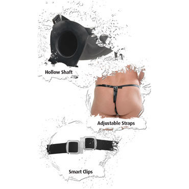 Pipedream Vibrating Silicone Hollow Strap-On, 25см - Фаллопротез мужской с вибрацией - купить в секс шопе Pipedream Vibrating Silicone Hollow Strap-On, 25см - Фаллопротез мужской с вибрацией - купить в секс шопе