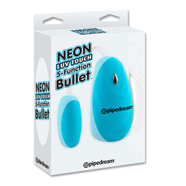 Pipedream Neon Luv Touch 5 Function Bullet, голубое, Многоскоростное виброяйцо Pipedream Neon Luv Touch 5 Function Bullet, голубое, Многоскоростное виброяйцо