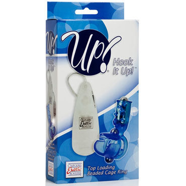 California Exotic Up Hook It Up, синее - Эрекционное виброкольцо со стимулятором клитора - купить в секс шопе California Exotic Up Hook It Up, синее - Эрекционное виброкольцо со стимулятором клитора - купить в секс шопе