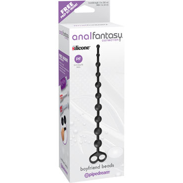 Pipedream Anal Fantasy Collection Boyfriend Beads, Анальная цепочка из гипоаллергенного силикона Pipedream Anal Fantasy Collection Boyfriend Beads, Анальная цепочка из гипоаллергенного силикона