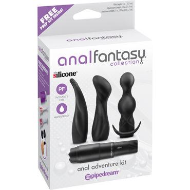 Pipedream Anal Fantasy Collection Anal Adventure Kit, Анальный вибратор со сменными насадками Pipedream Anal Fantasy Collection Anal Adventure Kit, Анальный вибратор со сменными насадками