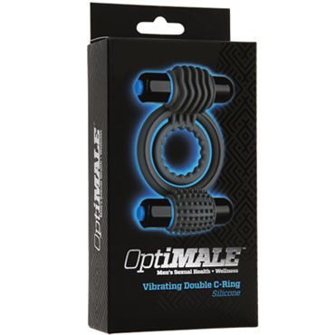Doc Johnson Vibrating Double C-Ring, черный - Эрекционное кольцо с вибропулями - купить в секс шопе Doc Johnson Vibrating Double C-Ring, черный - Эрекционное кольцо с вибропулями - купить в секс шопе