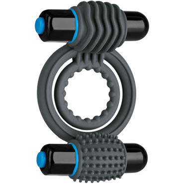 Doc Johnson Vibrating Double C-Ring, серый - фото, отзывы Doc Johnson Vibrating Double C-Ring, серый - фото, отзывы