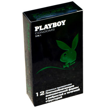 Playboy 3 in 1, Презервативы рельефные анатомической формы Playboy 3 in 1, Презервативы рельефные анатомической формы
